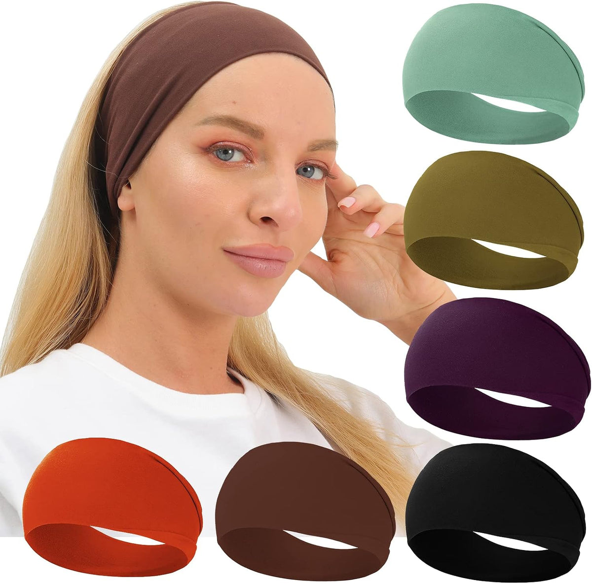 Workout Wide Headbands for Women Non Slip, Super Soft Yoga Running Exercise Head Bands