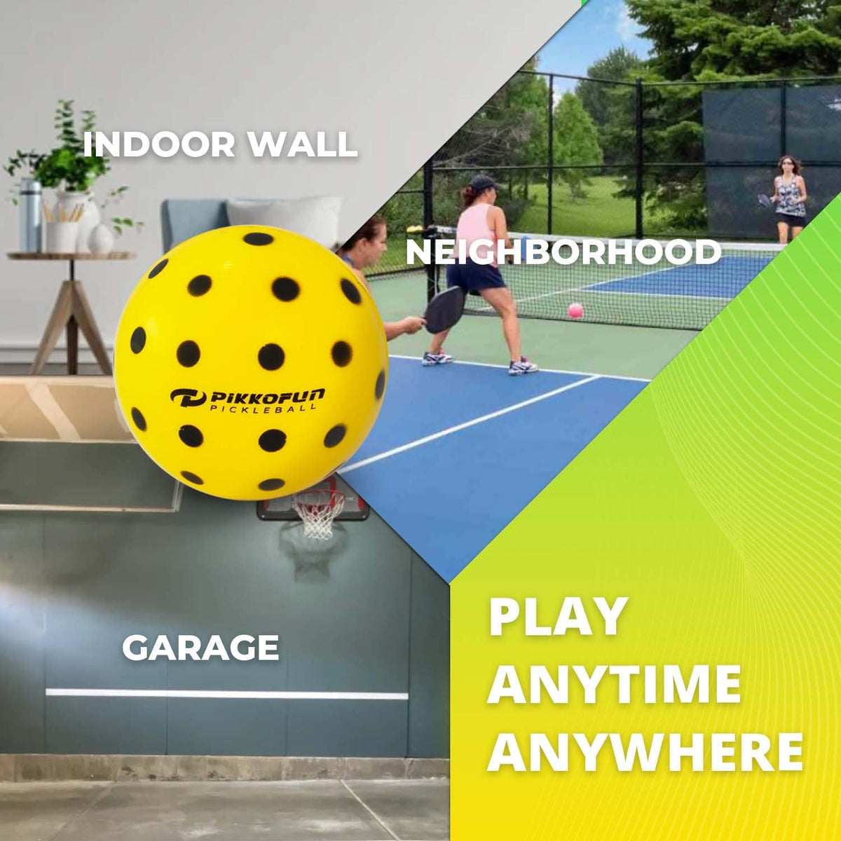 Small Mini Pickleball Net 5 Ft & Silent Pickleball Balls - Quiet Foam Pickleballs for Indoor and Outdoor Practice Bundle