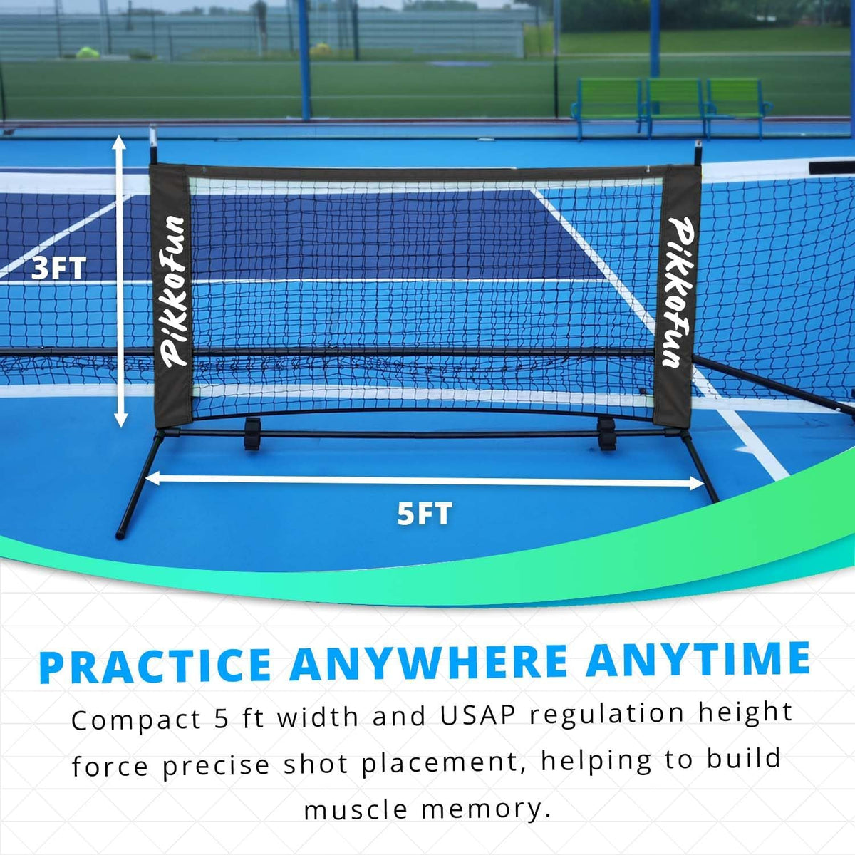 Small Mini Pickleball Net 5 Ft & Silent Pickleball Balls - Quiet Foam Pickleballs for Indoor and Outdoor Practice Bundle