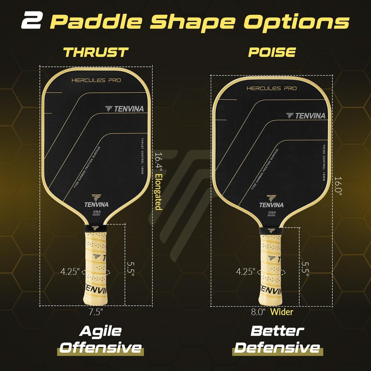 TENVINA Pickleball Paddles, Thermoformed T700SC Carbon Fiber Pickleball Paddle
