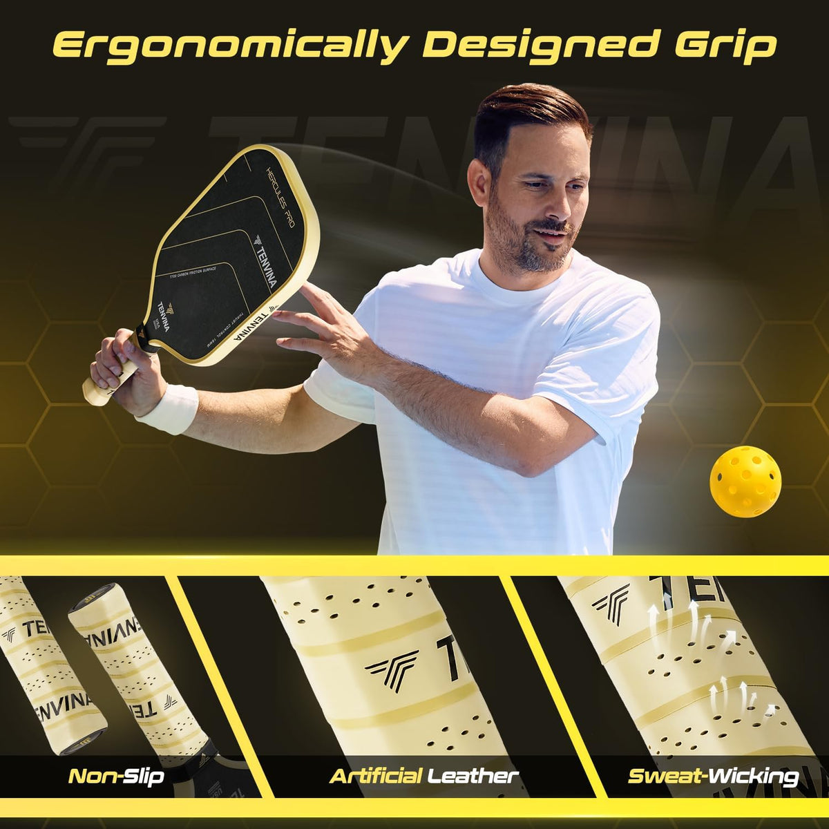 TENVINA Pickleball Paddles, Thermoformed T700SC Carbon Fiber Pickleball Paddle