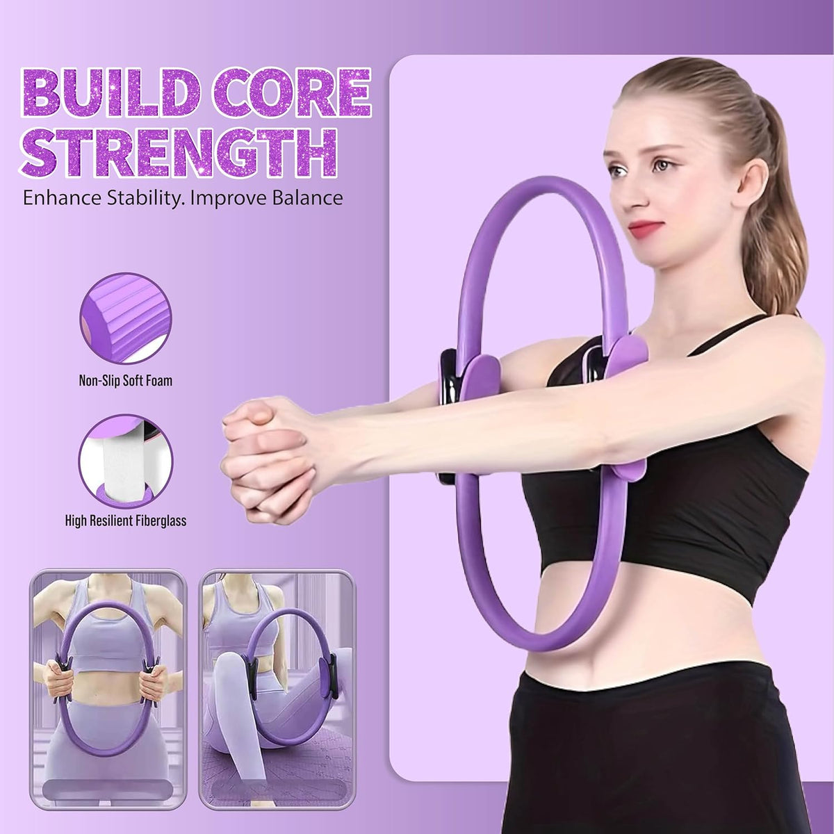 12-Piece Home Pilates Kit with Ring, Ball, Ankle Weights & Resistance Bands