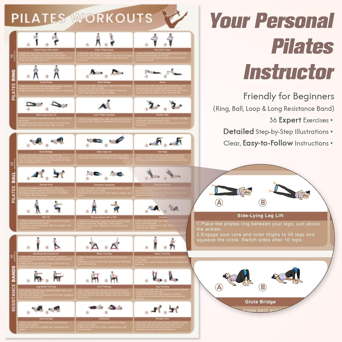 Complete Home Pilates Kit with Ring, Ball & Resistance Bands