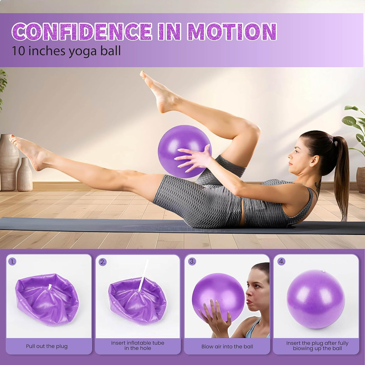 12-Piece Home Pilates Kit with Ring, Ball, Ankle Weights & Resistance Bands