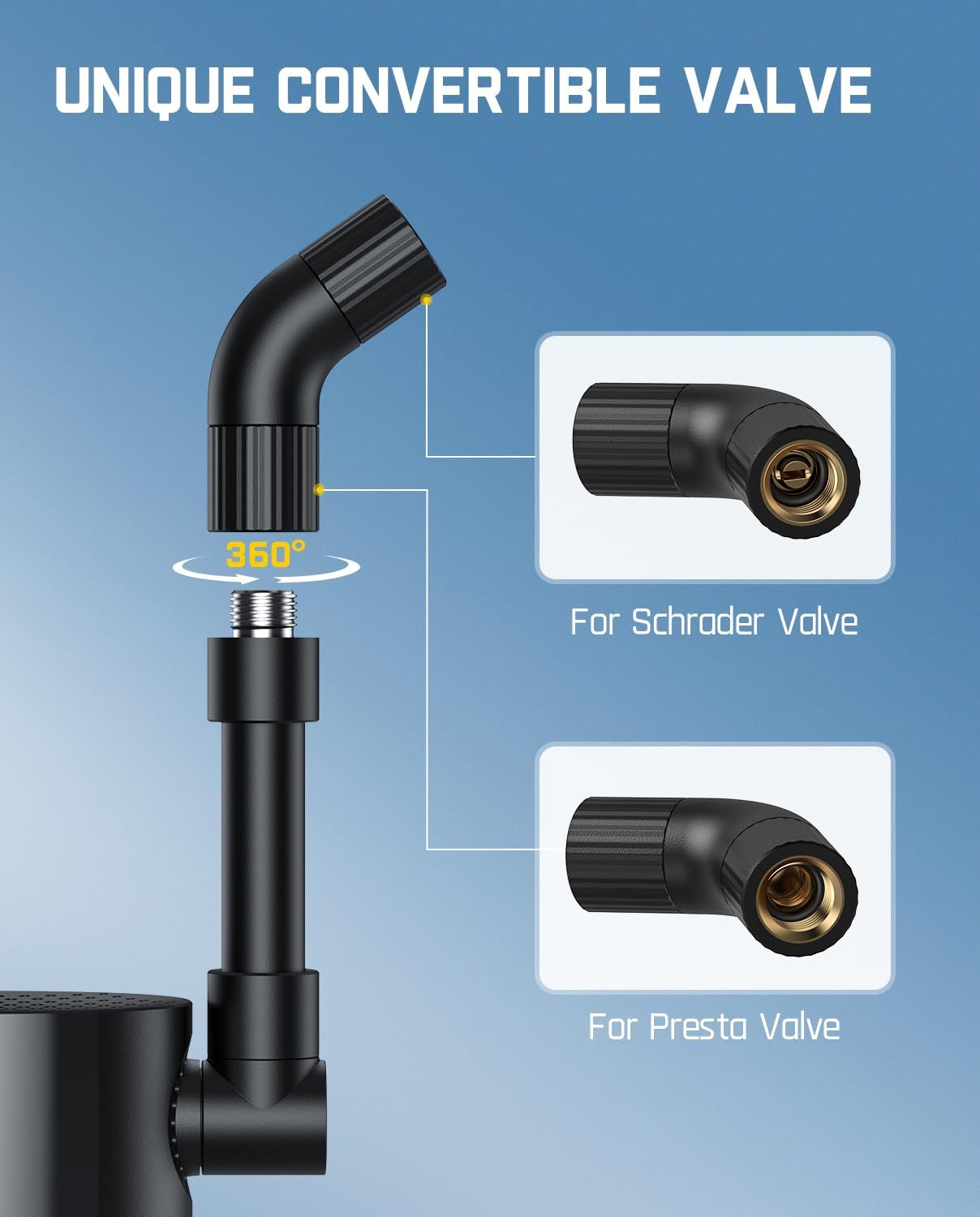 X9 Ace Mini Bike Pump, 32S bomba de aire inalámbrica de carga rápida y portable para bicicletas