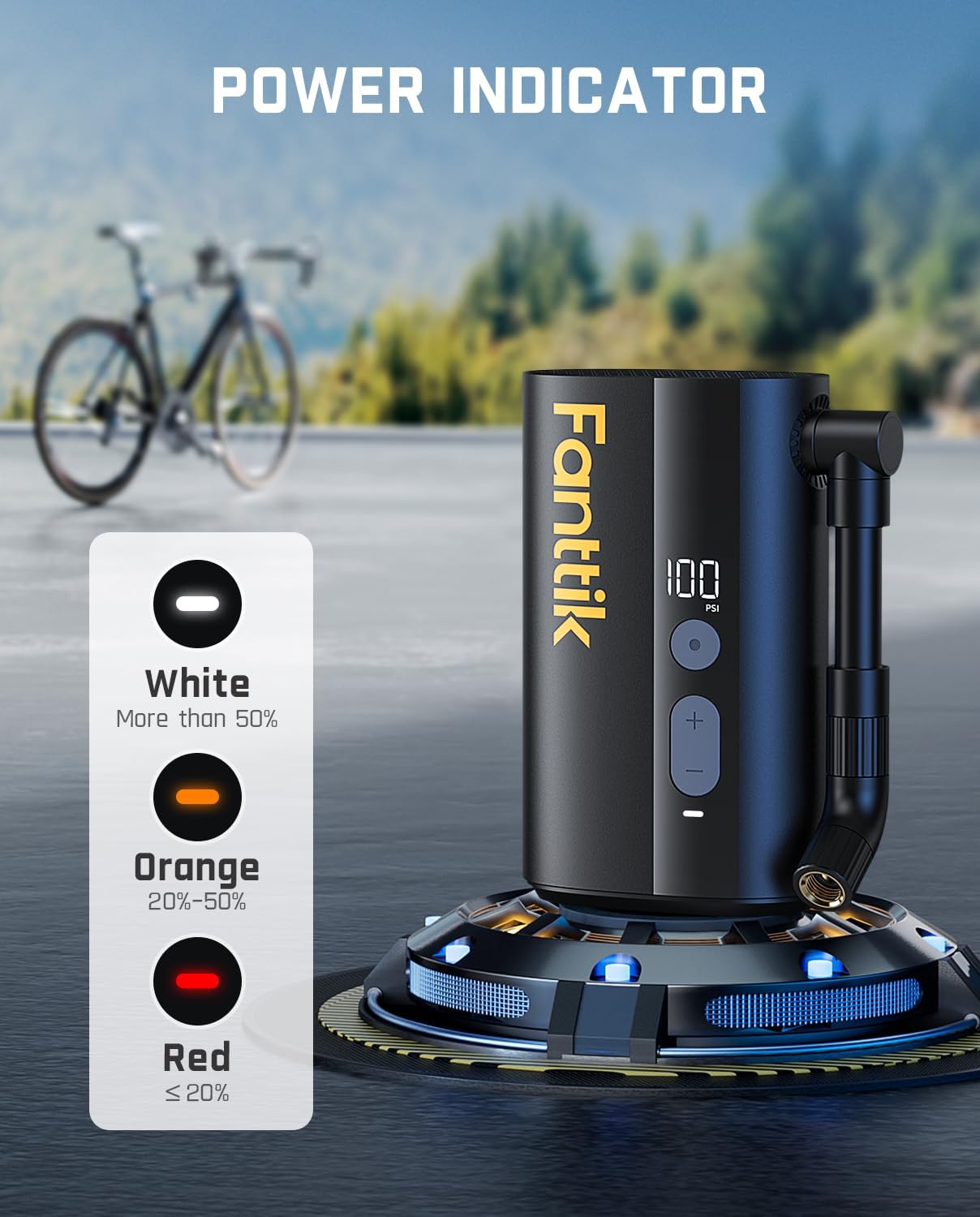X9 Ace Mini Bike Pump, 32S bomba de aire inalámbrica de carga rápida y portable para bicicletas