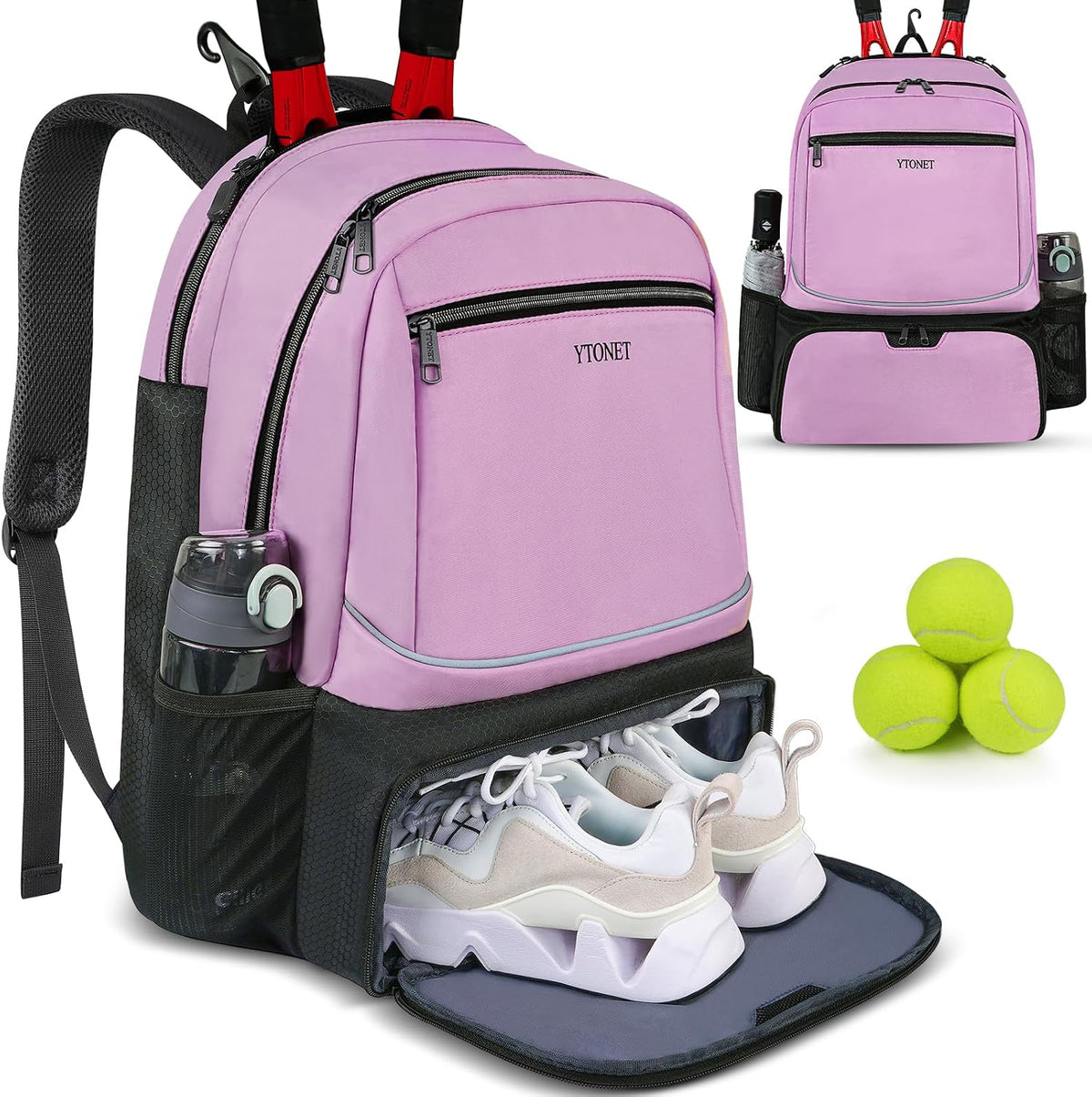 Tennis Bag Tennis Backpack for Women Men 2 Rackets