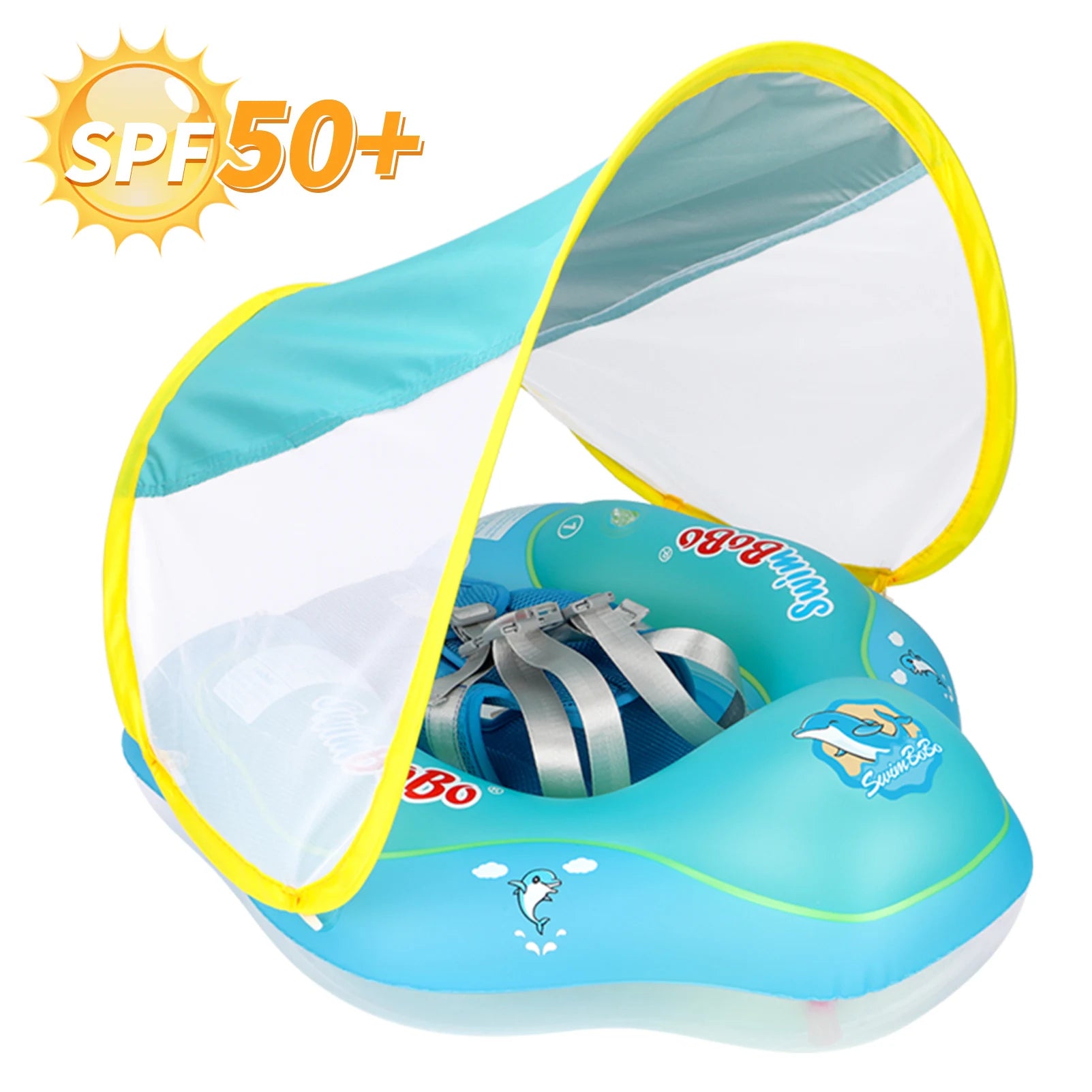 Salvavidas Inflable para Bebé con Parasol Ajustable - Accesorios de Alberca y Verano
