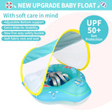 Salvavidas Inflable para Bebé con Parasol Ajustable - Accesorios de Alberca y Verano