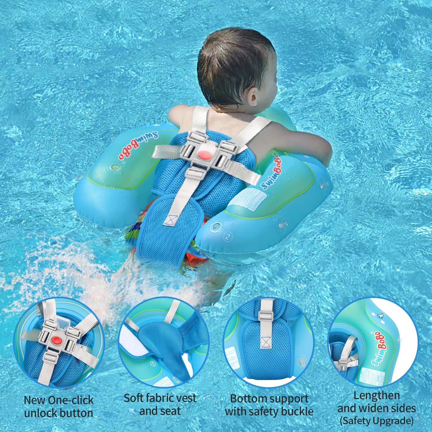 Salvavidas Inflable para Bebé con Parasol Ajustable - Accesorios de Alberca y Verano
