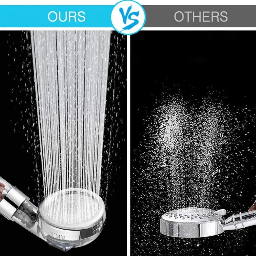 Ducha SPA de Alta Presión con Filtro Iónico - 3 Modos de Hidromasaje y Ahorro de Agua