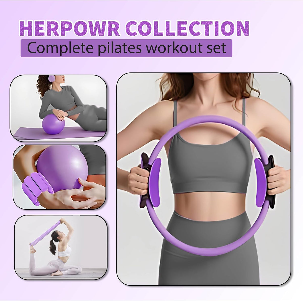 12-Piece Home Pilates Kit with Ring, Ball, Ankle Weights & Resistance Bands