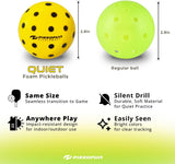 Small Mini Pickleball Net 5 Ft & Silent Pickleball Balls - Quiet Foam Pickleballs for Indoor and Outdoor Practice Bundle